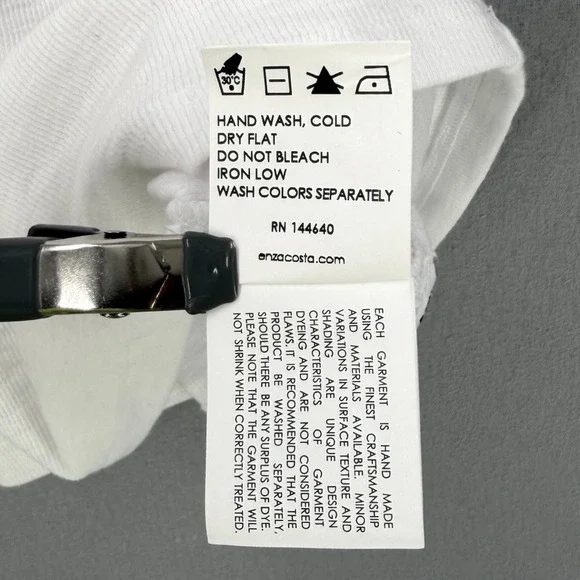 ENZA COSTA Textured Rib Sleeveless U Neck Tank Top Womens XS White Quite Luxury - Picture 14 of 16